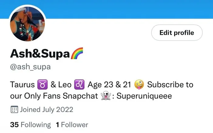 OnlyFans account  ash_supa header 2