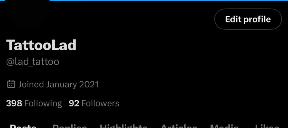 OnlyFans account  lad_tattoo header 2